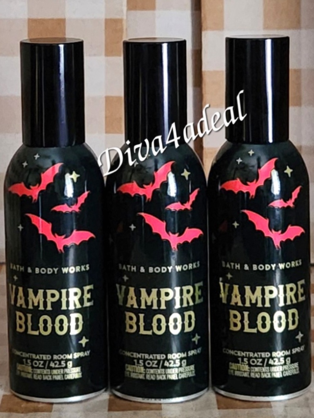 3X Bath & Body Works VAMPIRE BLOOD 1.5 oz Concentrated Room Sprays